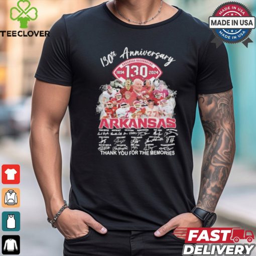 Arkansas Razorbacks 130th Anniversary 1894 2024 Thank You For The Memories Signatures Shirt