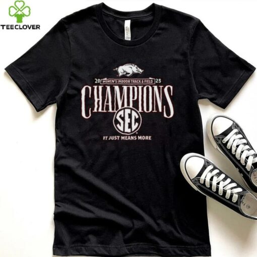 Arkansas Razorbacks 2025 SEC Women’s Indoor Track & Field Champions Locker Room T Shirt