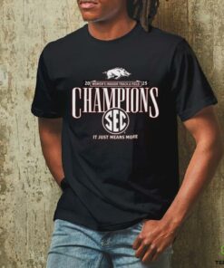 Arkansas Razorbacks 2025 SEC Women's Indoor Track & Field Champions Locker Room T Shirt