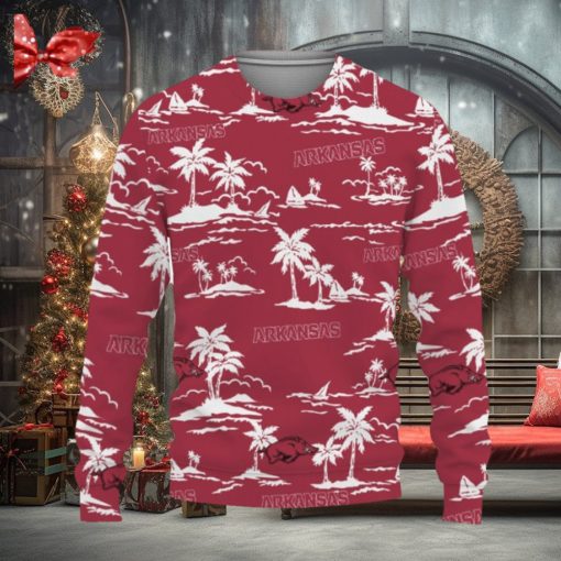 Arkansas Razorbacks Aloha Hawaii Beach Knitted Xmas 3D Sweater Gift Holidays