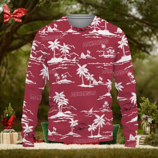 Arkansas Razorbacks Aloha Hawaii Beach Knitted Xmas 3D Sweater Gift Holidays
