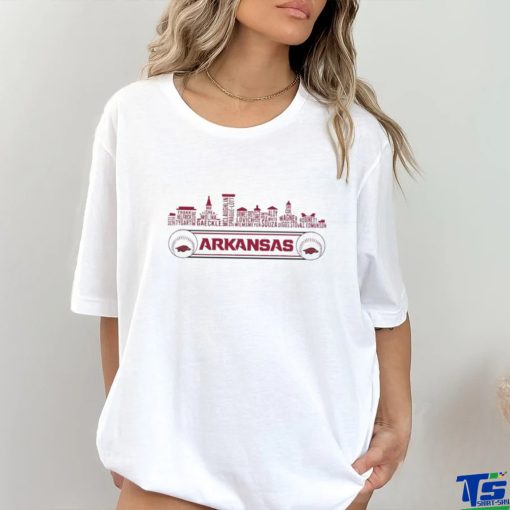 Arkansas Razorbacks Baseball Skyline Players Name Shirt