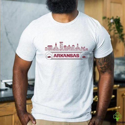 Arkansas Razorbacks Baseball Skyline Players Name Shirt