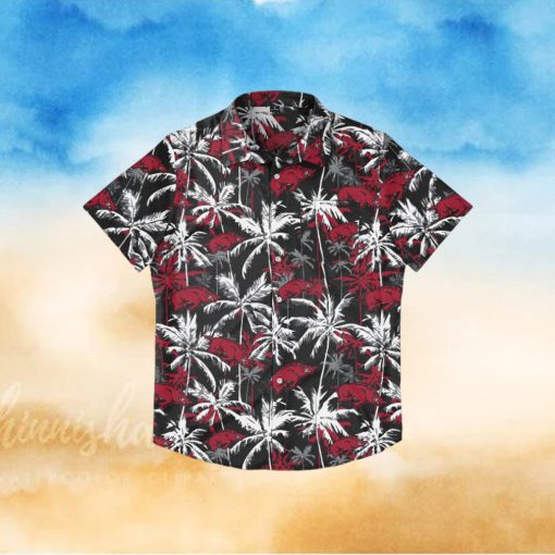 Arkansas Razorbacks Black Floral Hawaiian Shirt