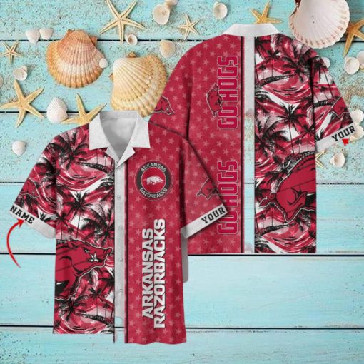 Arkansas Razorbacks Custom Name Aloha Shirt Trending Summer Hawaiian Shirt For Fans