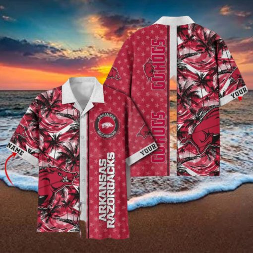 Arkansas Razorbacks Custom Name Aloha Shirt Trending Summer Hawaiian Shirt For Fans