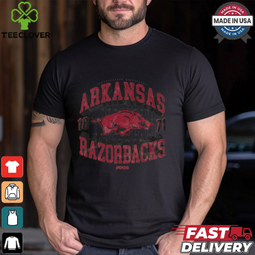 Arkansas Razorbacks Field Arched Wordmark T Shirt Arkansas Razorbacks Field Arched Wordmark T Shirt