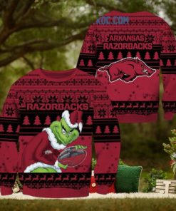 Arkansas Razorbacks Grinch NCAA Christmas Ugly Sweater