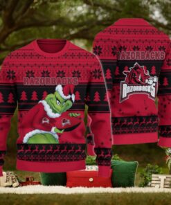 Arkansas Razorbacks Grinch Ugly Christmas Sweater