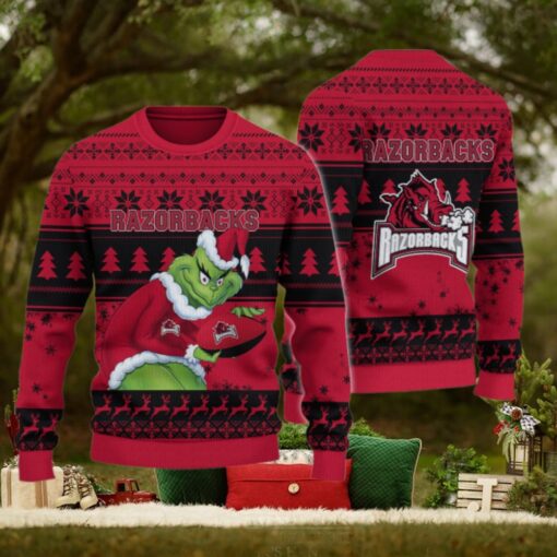 Arkansas Razorbacks Grinch Ugly Christmas Sweater