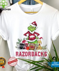 Arkansas Razorbacks Grinch and Max dog funny Christmas hoodie, sweater, longsleeve, shirt v-neck, t-shirt