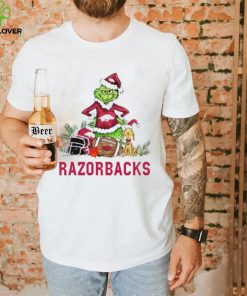 Arkansas Razorbacks Grinch and Max dog funny Christmas hoodie, sweater, longsleeve, shirt v-neck, t-shirt