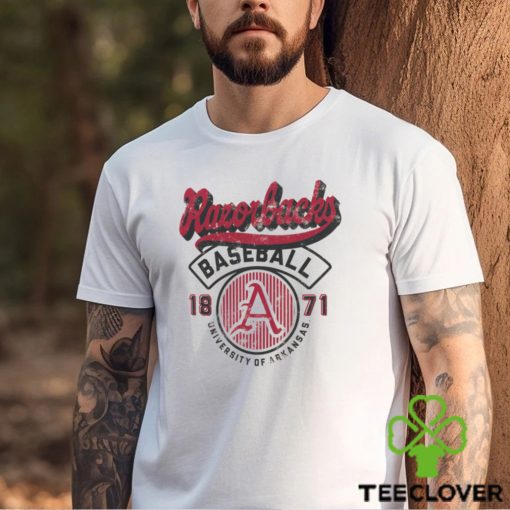 Arkansas Razorbacks Ivory Baseball Logo T Shirt