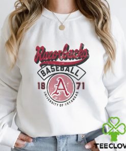 Arkansas Razorbacks Ivory Baseball Logo T Shirt