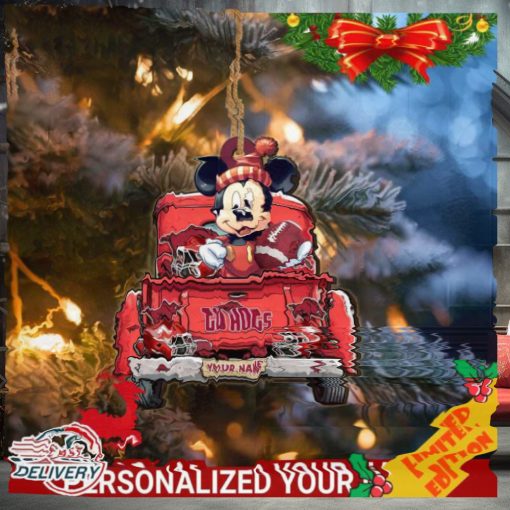 Arkansas Razorbacks Mickey Mouse Ornament Personalized Your Name Sport Home Decor