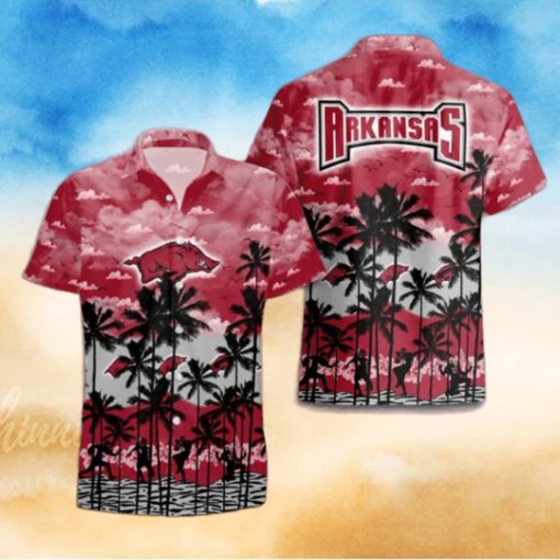 Arkansas Razorbacks Palms Tree Hawaiian Shirt