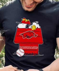 Arkansas Razorbacks Snoopy And Woodstock The Peanuts Baseball shirt