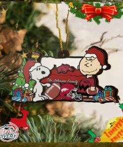 Arkansas Razorbacks Snoopy Christmas NCAA Ornament Custom Your Family Name