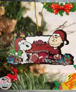 Arkansas Razorbacks Snoopy Christmas NCAA Ornament Custom Your Family Name