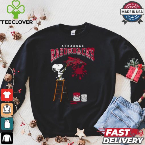 Arkansas Razorbacks Snoopy Painting Shirt