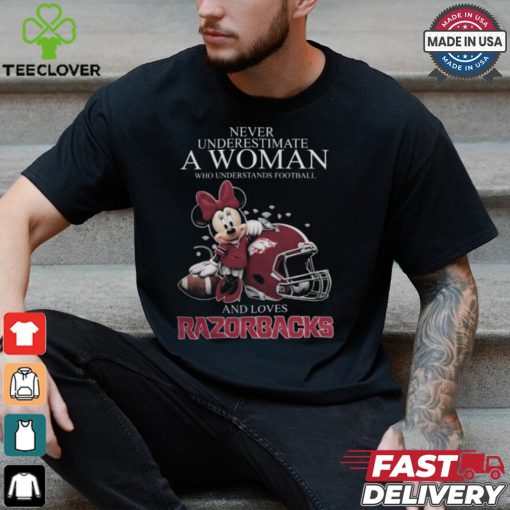 Arkansas Razorbacks x Minnie Mouse Never Underestimate A Woman Who Understands Football And Loves Shirt