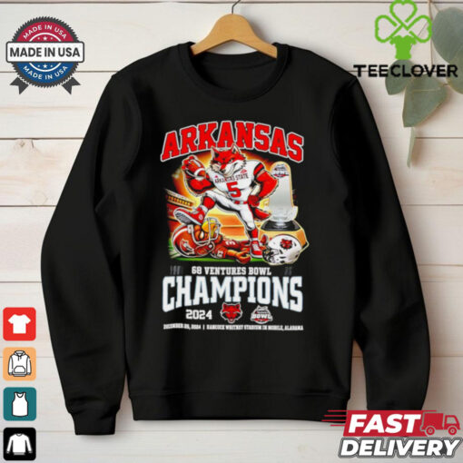 Arkansas State Red Wolves 2024 68 Ventures Bowl Champions mascot shirt
