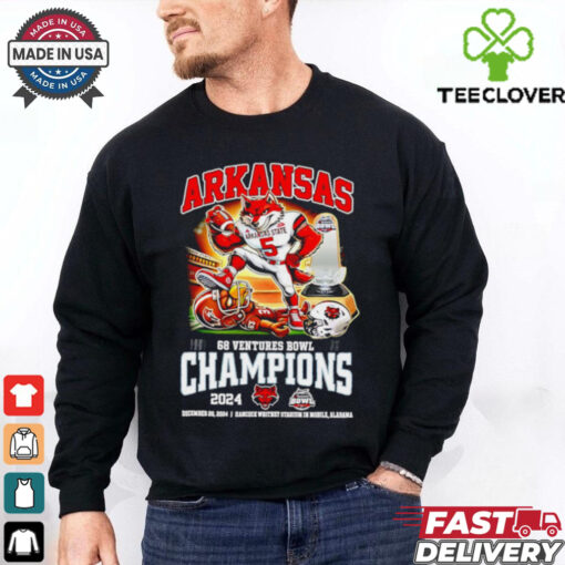 Arkansas State Red Wolves 2024 68 Ventures Bowl Champions mascot shirt