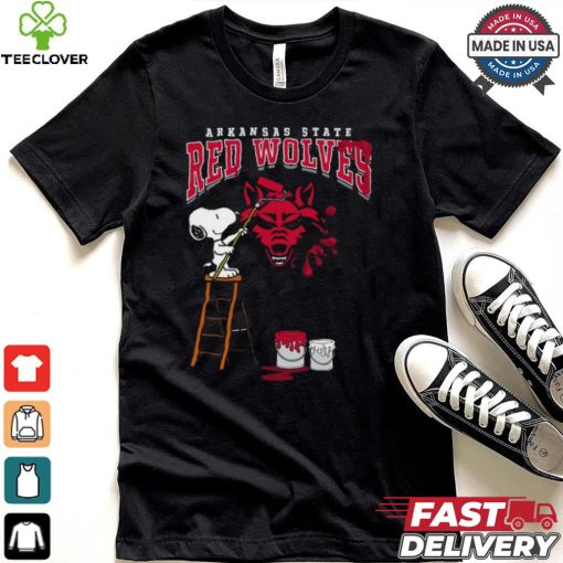 Arkansas State Red Wolves Snoopy Painting Shirt