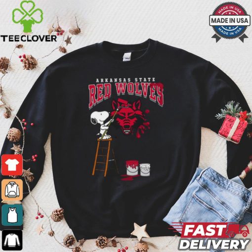 Arkansas State Red Wolves Snoopy Painting Shirt