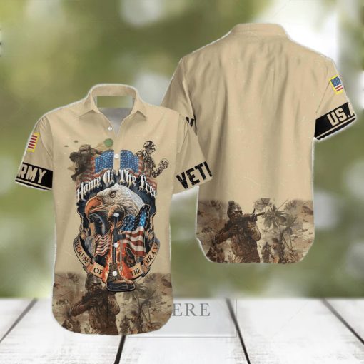 Army Veteran Home Of The Free Hawaiian Shirt