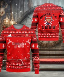 Arsenal FC Red Est 1886 Ugly Christmas Sweater Design Sweatshirt For Fans Gift