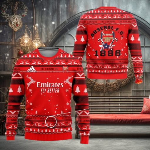 Arsenal FC Red Est 1886 Ugly Christmas Sweater Design Sweatshirt For Fans Gift