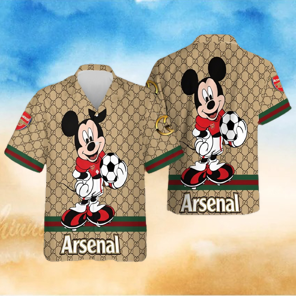 Arsenal Gucci Mickey Hawaiian Shirt