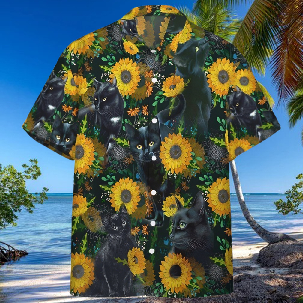 Art Black Cat 3d All Over Printed Trending Hawaiian Shirt