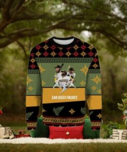 MLB San Diego Padres Christmas Ugly Sweater Star Players In Action