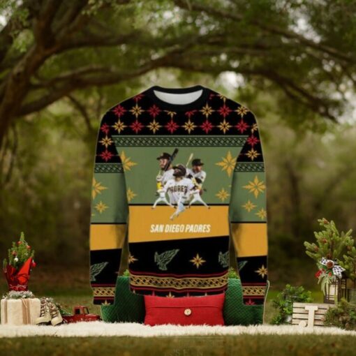 MLB San Diego Padres Christmas Ugly Sweater Star Players In Action