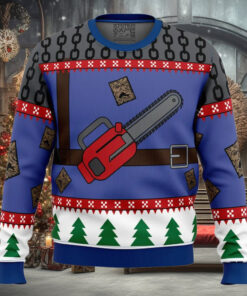 Ash J Williams Chainsaw Weave Dead by Daylight Ugly Christmas Sweater