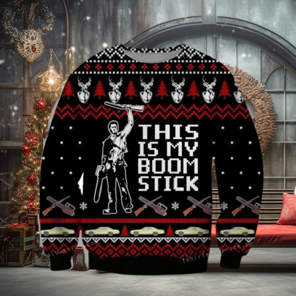 Ash Williams Army Of Darkness This Is My Boom Stick Ugly Sweater For Woman Ash Williams Army Of Darkness This Is My Boom Stick Ugly Sweater For Woman
