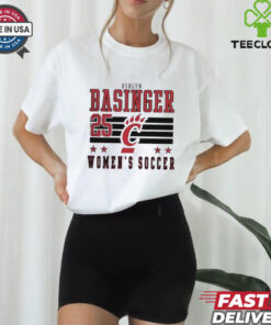 Ashlyn Basinger White Cincinnati Bearcats NIL Striped Shirt, featuring Ashlyn Basinger’s name alongside Cincinnati Bearcats branding and a stylish striped design. Perfect for fans supporting Basinger and the Bearcats in NIL (Name, Image, and Likeness) ventures.