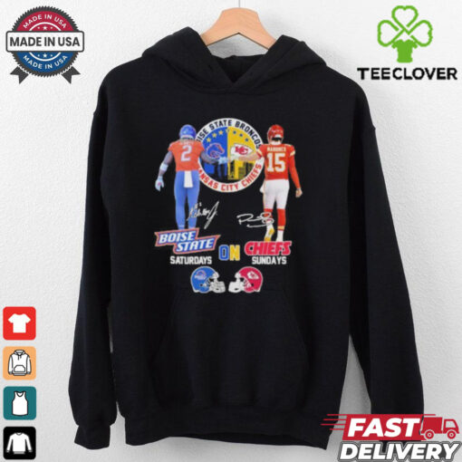 Ashton Jeanty Boise State On Saturdays X Patrick Mahomes Kansas City On Sundays Shirt