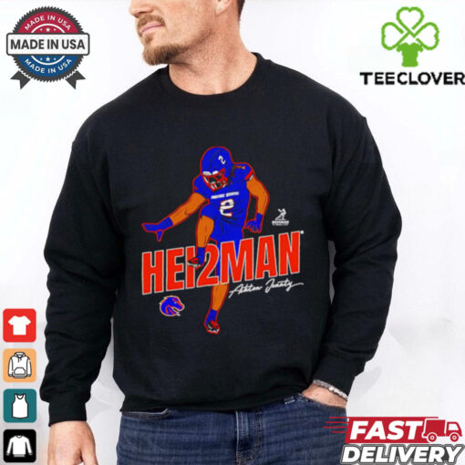 Ashton Jeanty Heisman Boise State Broncos cartoon signature shirt