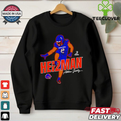Ashton Jeanty Heisman Boise State Broncos cartoon signature shirt