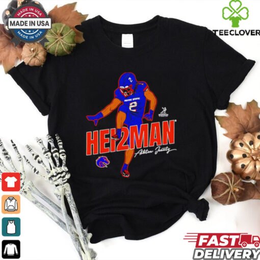 Ashton Jeanty Heisman Boise State Broncos cartoon signature shirt