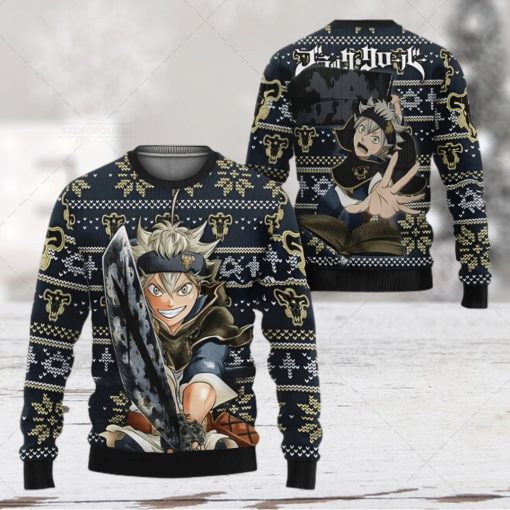 Asta Anime Black Clover Ugly Xmas Wool Knitted Sweater