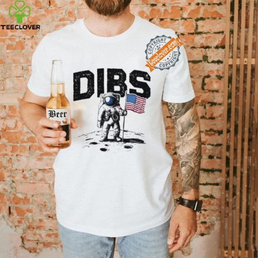 Astronaut Dibs American flag on the moon 4th Of July shirt