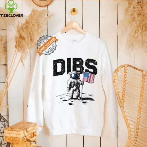 Astronaut Dibs American flag on the moon 4th Of July shirt