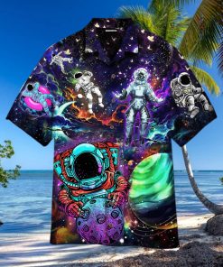 Astronaut In Colorful Universe Hawaiian Shirt