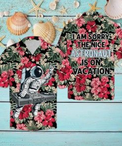 Astronaut On Vacation Hawaiian Shirt Summer Button Up