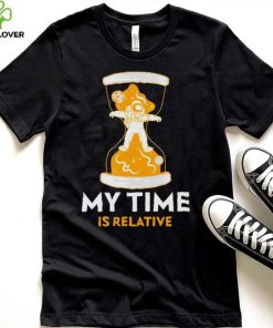Astronaut in hourglass my time is relative shirt