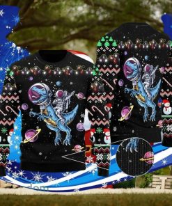 Astronauts Ride A T Rex In Space With The Planet Ugly Christmas Sweater Special Gift For Men Women